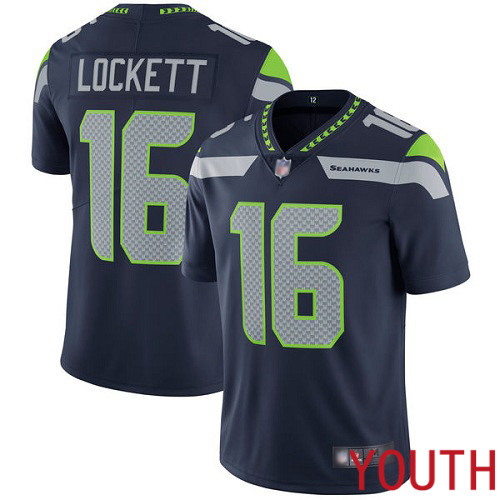 Seattle Seahawks Limited Navy Blue Youth Tyler Lockett Home Jersey NFL Football #16 Vapor Untouchable